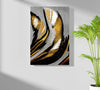 Gold-Gray Lines Aluminum Print by Insigneart USA
