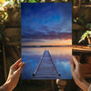Dock View at Sunset Aluminum Print by Insigneart USA