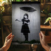 Banksy Style Rain Aluminum Print by Insigneart USA