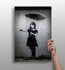 Banksy Style Rain Aluminum Print by Insigneart USA