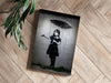 Banksy Style Rain Aluminum Print by Insigneart USA