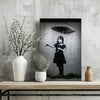 Banksy Style Rain Aluminum Print by Insigneart USA