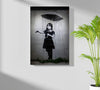 Banksy Style Rain Aluminum Print by Insigneart USA