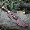 Traditional Bowie Fixed Blade Knife Brass Guard Leather Sheath by JW SteelCrafts