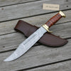 Traditional Bowie Fixed Blade Knife Brass Guard Leather Sheath by JW SteelCrafts
