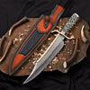 Copper Damascus Alamo Bowie Knife Handmade 12-Inch Musso-Style Collector Blade by JW SteelCrafts