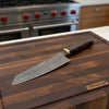 8” Ladder Pattern Damascus Gyuto Chef Knife with Rosewood Handle & Brass Bolster by JW SteelCrafts