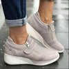 Breathable Woman Sneakers Zipper Platform Trainers Women Casual Lace-Up Fashion Rhinestone Upper Double-Sided Zippers Platform Trainers Outdoor Fitness Espadrilles Walking Shoes by Stevvex