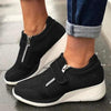 Breathable Woman Sneakers Zipper Platform Trainers Women Casual Lace-Up Fashion Rhinestone Upper Double-Sided Zippers Platform Trainers Outdoor Fitness Espadrilles Walking Shoes by Stevvex