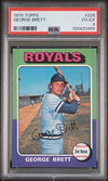 Graded 1975 Topps George Brett #228 Rookie RC Baseball Card PSA 4 VG-EX