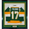 Framed Autographed/Signed Marcus Foligno 35x39 Minnesota Green Hockey Jersey Beckett BAS COA by Hall of Fame Sports Memorabilia