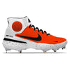 "Bright Red" Nike Alpha Huarache Elite 3 Mid Cleats by Stadium Custom Kicks
