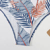 Brown Leaf Print High Waist Bikini Set 2 Piece Summer Padded Push Up High Waist Bikini Swimsuit Swimwear Swimsuit Women High Neck Two Pieces Swimwear Female Sports Bathing Suit by Stevvex