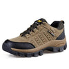 Brown Men's Wear-Resistant Sports Shoes Outdoor Hiking Shoes Training Solid Color Men's Shoe Low Top Waterproof Hiking Shoes Outdoor Lightweight Walking Shoes by Stevvex