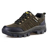 Brown Men's Wear-Resistant Sports Shoes Outdoor Hiking Shoes Training Solid Color Men's Shoe Low Top Waterproof Hiking Shoes Outdoor Lightweight Walking Shoes by Stevvex