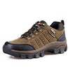 Brown Men's Wear-Resistant Sports Shoes Outdoor Hiking Shoes Training Solid Color Men's Shoe Low Top Waterproof Hiking Shoes Outdoor Lightweight Walking Shoes by Stevvex