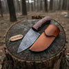 Damascus Skinner Knife 6” Fixed Blade rose wood Handle by JW SteelCrafts