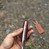 Stainless Steel Sheepsfoot Outdoor Knife — Brown Orange Swirl Resin Handle by JW SteelCrafts