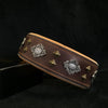 "Aztec" brown dog collar by Bestia Dog Gear