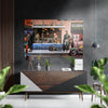 Retro Street Brushed Aluminium Dibond Wall Art by Insigneart USA