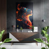Fire Lion Brushed Aluminium Dibond Wall Art by Insigneart USA
