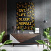 Eat, Lift, Sleep Brushed Aluminium Dibond Wall Art by Insigneart USA