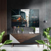 City Rush Brushed Aluminium Dibond Wall Art by Insigneart USA