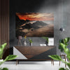 Sunset and Mountains Brushed Aluminium Dibond Wall Art by Insigneart USA