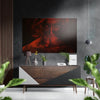 Red Smoke Brushed Aluminium Dibond Wall Art by Insigneart USA