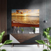Sunset at the Beach Brushed Aluminium Dibond Wall Art by Insigneart USA