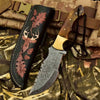 Damascus Steel Tracker Knife – Multiple Handle Colors | JW SteelCrafts by JW SteelCrafts