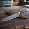 Gyuto Chef Knife 8" Rosewood Handle – Twisted Damascus Steel Blade by JW SteelCrafts
