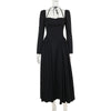 Fashionable Elegant Slim Fit Wide Hem Long Sleeve Dress
