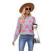 Knitted Jacquard Crew-neck Pullover Long-sleeve Knitwear Sweater by My Store