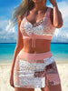 Women's Lace-Up V-Neck Tankini Swimsuit Set by FitiqueFit
