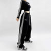 Embroidered Patchwork Wide-Leg Athletic Sweatpants | 4 Colors by FitiqueFit