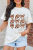 White Football Fashion Bow Print Cotton Blend T Shirt by Wild and Free Boutique