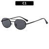 Retro Oval Dual-Beam Metal Sunglasses | UV Protection by FitiqueFit