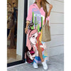 Fashion Long Sleeve Printed Shirt Dress Long Positioning Flower