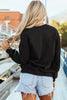 Letter Graphic Round Neck Long Sleeve Sweatshirt by Wild and Free Boutique