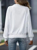 Simple White Zip Up Collared Neck Raglan Sleeve Jacket Comfortable Versatile Casual Women Wear by Stevvex