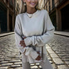 Women’s Solid Color 2-Piece Tracksuit — Crewneck Sweatshirt by FitiqueFit