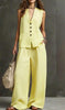 Women's Linen Sleeveless Vest & Wide-Leg Pants Two-Piece Set by FitiqueFit