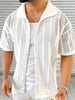 Men's Button Down Collared Neck Hollow Out Shirt