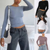 Slim Fit Long Sleeve Shirt | Women's Casual Crop Tops by FitiqueFit