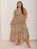 Plus Size Printed V-Neck Short Sleeve Maxi Dress Elegant & Flowy Summer Dress For Girls by Stevvex