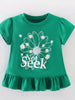 Children's Daisy Ruffle Hem Short Sleeve T-Shirt by Simply Love