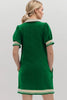 Trendy Contrast Short Sleeve Mini Dress Soft & Comfortable Casual Dress for Women by Stevvex
