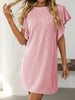 Ruffled Round Neck Short Sleeve Dress Feminine Simple Classic Dress Breathable And Comfy Dress by Stevvex