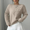 Women's Elegant Floral Sweater - Crew Neck Long Sleeve Casual Pullover by FitiqueFit